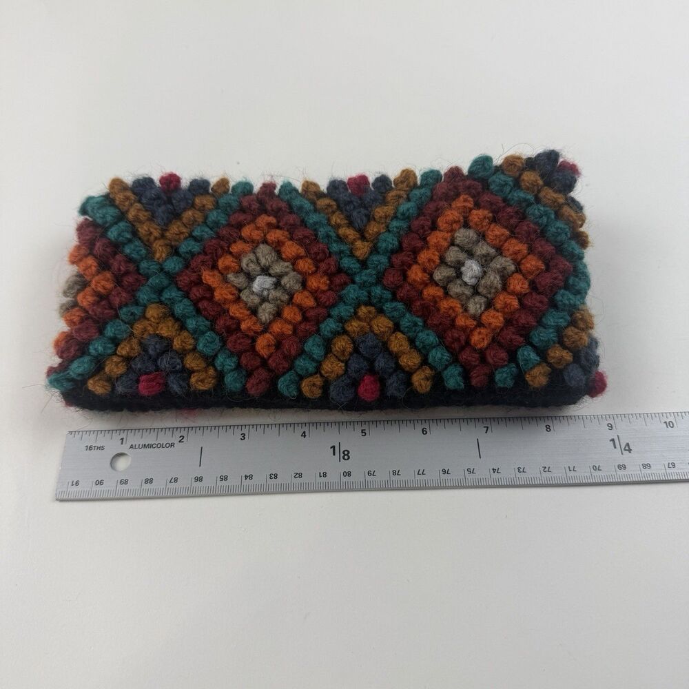 Andes Gifts Alpaca Blend Stretch Knit Head Band OS Ski Multicolor Textured Peru - Picture 4 of 6